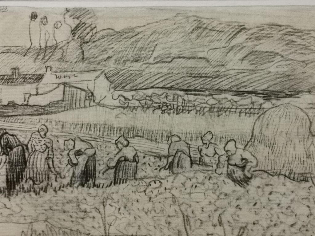 dessins de Van Gogh. travaux dans les champs