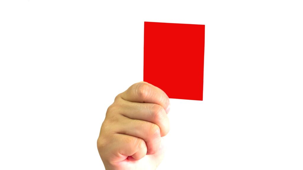 carton rouge pour signaler les problèmes